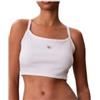 Calvin Klein Jeans Calvin Klein Woven Label Bright White Top Costine Bianco Donna