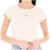 Calvin Klein Jeans Calvin Klein Wov Lab 2X2 Baby Rib T-Shirt M/M Calico Crema Donna