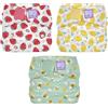 Bambino Mio Miosolo Classic - Confezione da 3 pannolini riutilizzabili (ANIMALI) - Pannolini di stoffa «tutto in uno», pannolini lavabili taglia unica, pannolini riutilizzabili per neonati