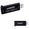 SOUTHSKY Acquisizione Video HDMI, Produzione 1080P 60FPS,da HDMI a USB 2.0, Mini Dimensioni, Portatile, Custodia in Metallo, Supporto 4K,per ZOOM,OBS, VLC, Amcap, Acquisizione