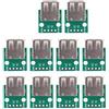 Yosoo Health Gear Scheda USB Femmina Tipo A 4 Pin, 10 Pezzi | Interfaccia USB 2.0 standard con 4 pin etichettati VBUS D+ D- GND, Adattatore per alimentazione fai-da-te breadboard progett