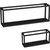 HOMCOM Set da 2 Scaffale a parete, portata 15 kg, mensole in acciaio, 60x12x21 cm, nero | Aosom Italy