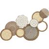 HOMCOM Decorazione murale con scultura murale in legno, design unico con più dischi, 83.8x4.4x44.5 cm, legno naturale | Aosom Italy