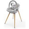 kk Kinderkraft Kinderkraft FINI UP, Seggiolone Pappa 2 in 1, Rialzo da Sedia, Poggiapiedi Vassoio Regolabile, per Bambini da 6 Mesi fino 5 Anni, Grigio