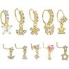 Yolev 10 anelli da naso pendenti da donna, 20 g, a forma di L, orecchini per naso con ciondolo con zirconia cubica, orecchini per cartilagine indiani, per donne