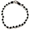 Spadarella Gioielli VLNET ® | Bracciale Spadarella Unisex | Argento 925 + Cotone Nautico Nero | Sfere Diametro 4 mm | Fatto a Mano in Italia | Lunghezza 19 cm