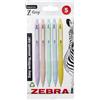 Zebra Pen Z- Grip - Confezione da 5 cartucce di inchiostro nero pastello, confezione da 5