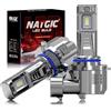 NATGIC Lampadina LED HIR2 Per Fari Auto, Senza Ventola Lampadina LED HIR2 9012, 16000LM 80W Mini formato 1:1 Bianco Luci 300% Luminosità , Fari Per Fendinebbia/il faroanabbagliante, Confezione da 2
