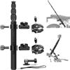NEEWER Kit Accessori di Supporto Fotocamera da Moto Compatibile con GoPro Insta360 DJI, Doppio Morsetto Selfie Stick Invisibile per Manubrio Bici con Adattatore Action Cam per Riprese Video POV, GP-30