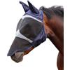 Shires FlyGuard Pro - Maschera antimosche a rete fine, con protezione UV, colore: blu navy/pannocchia/orecchie e naso
