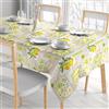 Comart - Tovaglia Colours Antimacchia - Copritavolo 100% Poliestere Stampato - Resistente ai Liquidi - Facile da Pulire - Lavabile in Lavatrice - Rettangolare 132x228 cm - 8 Posti - Disegno Lemon