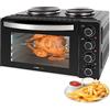 Clatronic® Mini forno con piastre e spiedo rotante - cottura e cottura simultanea - 28L convezione calore superiore/inferiore 100°-230°C, mini forno elettrico 3100 Watt incl. accessori - KK 3786