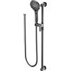 Moen S3671EPBN - Doccetta massaggiante a 5 funzioni con pulsante scorrevole, barra scorrevole da 76,2 cm e tubo da 179 cm, 3671EPBL, 0V