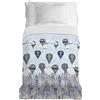 PENSIERI DELICATI Copriletto 170 x 280 cm, Telo Singolo 100% Cotone Pique, Ideale Come Telo Arredo, Coperta Salva Letto 1 Piazza, Fantasia Volare Azzurro, 100% Made in Italy