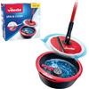 Vileda Spin & Clean, Lavapavimenti Con Sistema di Strizzatura Manuale attivabile attraverso il Manico, Set per la Pulizia dei Pavimenti con Secchio, Rullo pulente, Piastra, Panno 100% Microfibra