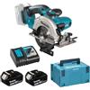 Makita Batteria Makita-sega circolare da 51 mm 18 V/5 Ah, 2 batterie e caricabatterie in confezione MAKPAC, DSS501RTJ