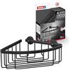 Tesa ALUXX BLACK Mensola Angolare per Doccia con montaggio a parete senza foratura, nero opaco - Per bagni in stile industriale e moderno - Con soluzione adesiva - 192 mm x 92 mm x 200 mm
