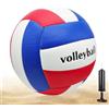 GOMETY Pallavolo, taglia ufficiale 5, per giochi all'aperto, in PVC, morbido beach volley con pompa, per principianti, per interni ed esterni, spiaggia, regalo, palla da spiaggia con soft touch, blu bianco e