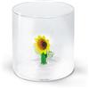 WD LifeStyle Bicchiere Vetro Borosilicato Cc 250 ml Decoro Girasole