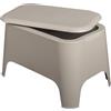 Toomax Petra Tavolino con Contenitore e Coperchio Rimovibile Grigio Tortora - Tavolino da Esterno Resistente ai Raggi UV