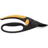 Fiskars Forbici con lame bypass, Diametro di taglio: 2 cm, Lame in acciaio di alta qualità con rivestimento antiaderente, Lunghezza: 20 cm, Nero/Arancione, Elegance, P44, 1001534