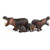 JOKFEICE 4 statuette di animali ippopotamo, giocattolo educativo, regalo di compleanno, topper per torte per bambini e bambini