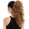 WIG ME UP - MKB-6A-V-15 Toupet Coda di cavallo Lunghi Ricci Biondo Biondo miele 45 cm
