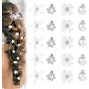 RAMTRIO 20 Fermagli per Capelli a Forma di Fiore, Piccoli Fermagli Decorativi per Capelli da Sposa, Accessori per Capelli Floreali, Graziosi Fermagli per Capelli per Donne, Ragazze, Matrimoni