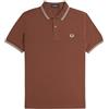 Fred Perry Slim Fit Twin Tipped Polo, marrone, L