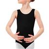 The Fancy Dress Body da bambina in cotone elasticizzato, senza maniche, per la scuola, danza, danza, ginnastica, età 3-13 anni, Nero , 13 anni