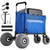 VEVOR Carrello da Spiaggia con Ruote Grandi per Sabbia, Carrello Portaoggetti da Spiaggia Carico max 75 kg Ruote a Palloncino da 30 cm Maniglia Altezza Regolabile per Giardinaggio Pesca Campeggio