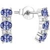 Old English Jewellers Orecchini a perno in argento Sterling 925 con tanzanite e zirconia cubica - rivestimento in rodio