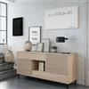 Dmora - Credenza Waco, Buffet da soggiorno, Mobile porta TV, Madia con piedini per salotto, Armadio moderno a 2 ante, 151x41h80 cm, Rovere