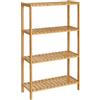 SONGMICS Scaffale Portaoggetti in Bambù, Mensola da Bagno, Scarpiera, Multiuso, per Ingresso, Bagno, Soggiorno, Terrazzo, Cucina, 26 x 60 x 100 cm, Naturale BCB034Y01