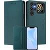 MOJIA Custodia per Oukitel C68 Plus, Resistente a Cadute e Graffi, Alta Qualità PU Pelle Stile Portafoglio Cover Folio con Chiusura Magnetica. Dark Green