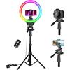 UBeesize Ring Light 12 Pollice RGB Ring Light Treppiede 170 cm con otturatore remoto 3 Colori e 35 RGB Modello Dimmable Selfie Ring Light per Selfie, Live Stream, Trucco, Tik Tok, YouTube