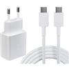 JupptElectronics Caricatore USB C da 25W, Spina di Ricarica PD 3.0 con cavo di Alimentazione Fast Charger da 1,5 m per Samsung Galaxy S23/S22/S21 Ultra/S21+/S20/Note 20/S10/S9/A53/Z Flip 3/Z Fold 4 Caricatore Veloce