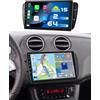 Hikity Autoradio per Seat Ibiza 6J 2009-2013 con Wireless CarPlay Android Auto | 9 pollici Radio Android 15 con Bluetooth FM/RDS GPS WiFi Mirror Link EQ SWC microfono telecamera di retromarcia