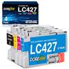 DOREINK LC427 LC-427 Cartucce Compatibili con Brother LC427 LC427XL Cartucce d'inchiostro Multipack per HL-J6010DW MFC-J5955DW MFC-J6955DW MFC-J6957DW MFC-J6959DW (4 Pack, Nero Ciano Magenta Giallo)
