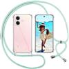 ISOI Cover con Cordino per Vivo V60 Lite 5G, Custodia Trasparente con Collana Tracolla Laccio Collo Ultra Sottile Morbido TPU Silicone Antiurto AntiGraffio Case, Verde