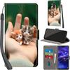 PHINIENLAND Cover per Huawei Mate 20 lite custodia portafoglio Gatto | 3 scomparti carte, 1 tasca banconote, Chiusura magnetica, Supporto, Pelle PU flip cover per Huawei Mate 20 lite