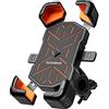ROCKBROS Supporto Porta Cellulare Bici, Portatelefono per Moto Bicicletta Ebike Monopattino, 360° Rotabile, Blocco Telefono Automaticamente, per Smartphone 4,5"-7,2", Accessori Bici