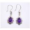 Orecchini In Argento Sterling 925 Con Gemma Naturale Di Ametista 4,10 Gm 1,35"
