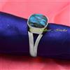 Love Blu Rame Turchese Gemma 925 Argento Sterling Artigianale Anello All Misura