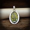 Handmade Pendente In Argento Sterling 925 Con Gemma Di Quarzo Rutilato Dorato 2.6"