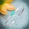 Bracciale Cuff In Argento Sterling 925 Fatto A Mano In Acquamarina Chalcedony