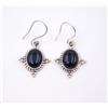 Orecchini In Argento Sterling 925 Naturale Onice Nero Cab Gemma 1.25"