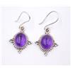 Orecchini In Argento Sterling 925 Con Amethyst Naturale Cab Gemma Ovale 1.25"