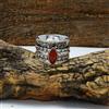 Handmade Beauty Rosso Corniola Gemma 925 Argento Sterling Spinner Handmade Anello