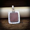 Fantastici Quarzo Rosa Gemma 925 Argento Sterling Fatto a Mano Ciondolo 5.1cm
